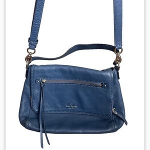 Kate Spade blue pebbled leather cross body bag